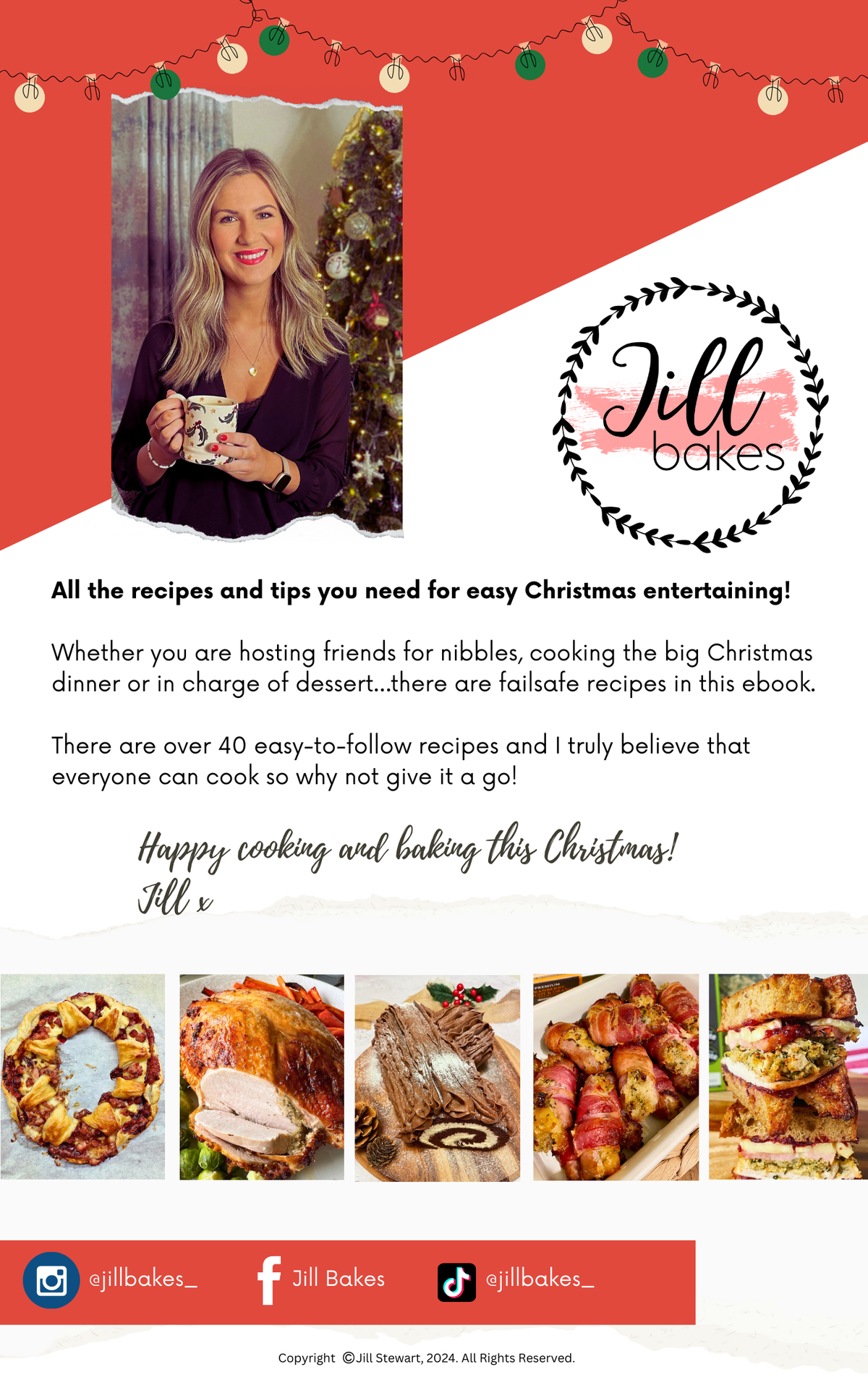 Easy Christmas Spiral-Bound Recipe Book